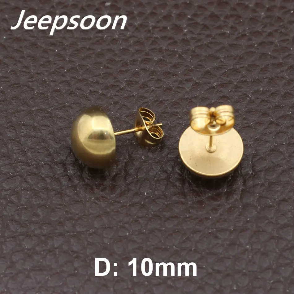 Модные ювелирные изделия из нержавеющей стали золотые и серебряные полукруглые серьги-гвоздики для женщин и девушек и мужчин Jeepsoon EFFGAPBR