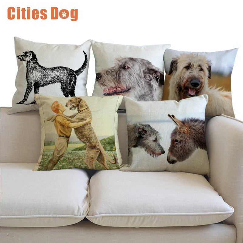 Pillow Cushion Animal Irish Wolf Hound dog Decorative Pillows Cushions Home sofa cojines coussin Hotel Cafe Office car almofada | Дом и сад