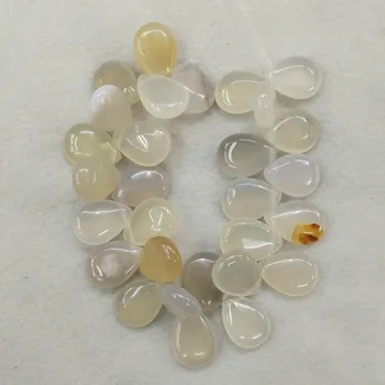 

Wholesale 28pcs/lot 13X18mm Fashion natural white onyx drop CAB CABOCHON teardrop spacer beads for jewelry making free shipping