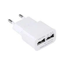 Quality US/EU Plug AC Adapter Connector 5V 2A Dual USB 2-Port For Cellphone White 100% Brand New