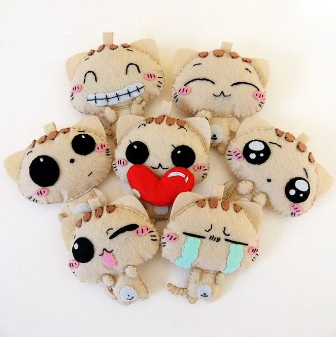 

mylb 7pcs Sewing Art DIY Babay Toys Felt Craft Free Cutting Felt Material Package Handmade Cute doll for kids Christmas gift