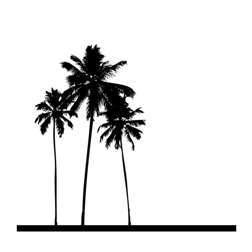 Popular PVC Waterproof Three Black Palm Trees Wall Sticker font b Home b font Decor For