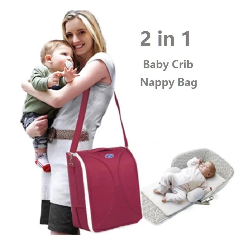 2 in 1 Nappy Bags multifunctional large capacity Feeding portable Booster Seats portable Baby Cribs