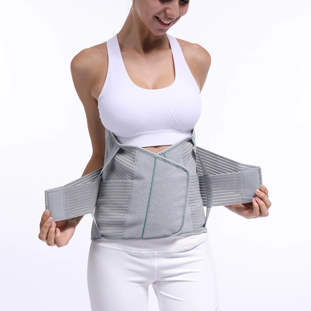 Stabilizing High Lumbar Support Belt Back Brace With Dual Adjustable