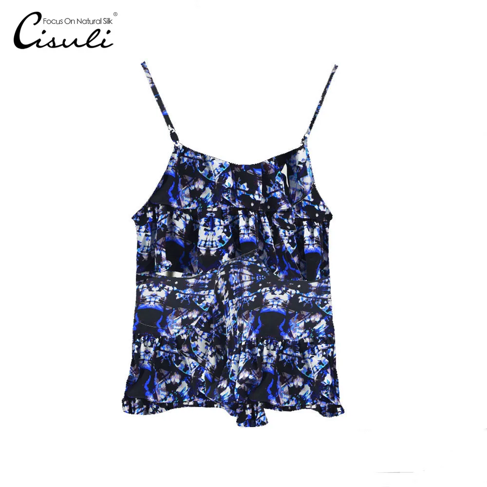 

CISULI 100% Silk Glossy Camisole With adjustable Strap Satin/Crepe Silk Fabric Natural Mulberry Silk Update New 2018 Desigual