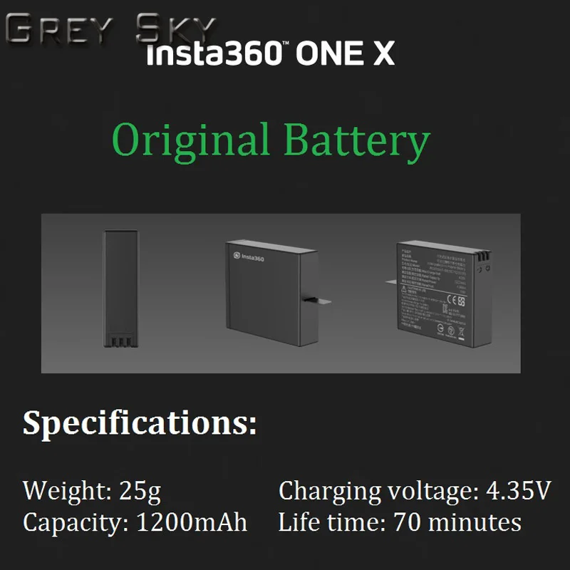 Аккумулятор для Insta360 ONE X 1050mAh LiPo аккумуляторы и зарядное устройство концентратор панорамная камера 9V 2A 60 минут Быстрая зарядка
