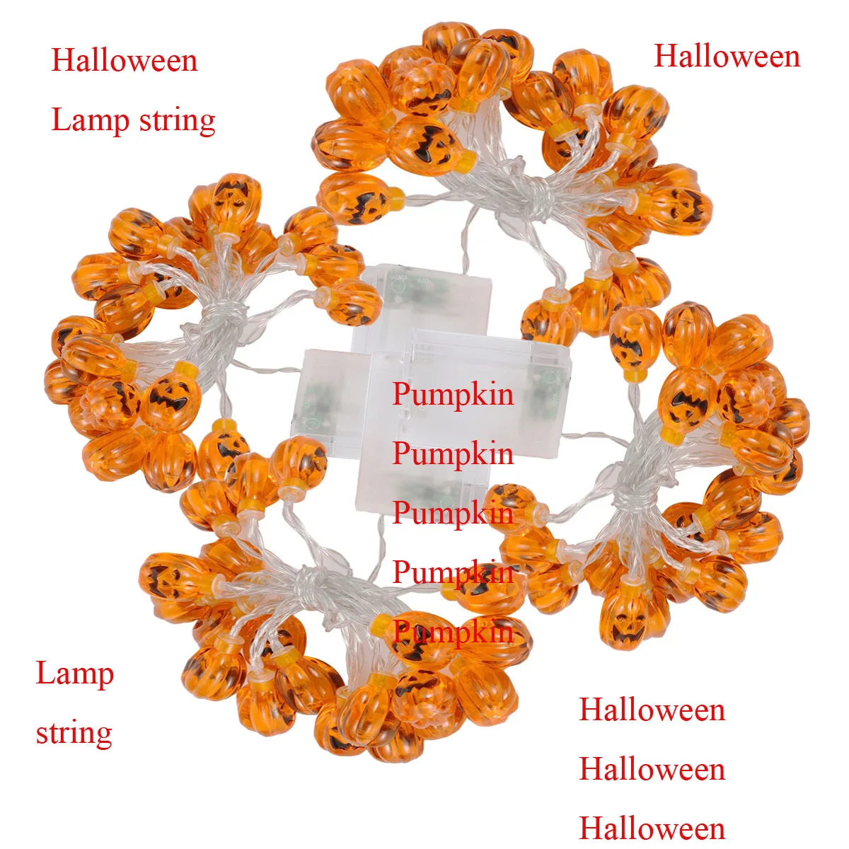 10 светодиодный гирлянда в виде тыквы, сказочные огни, фонари, Декорации для хелоуин вечеринки, домашний реквизит