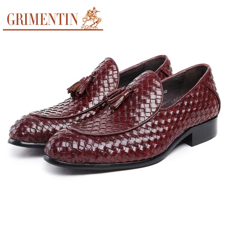 

GRIMENTIN formal wedding shoes mens genuine leather tassel dress shoes