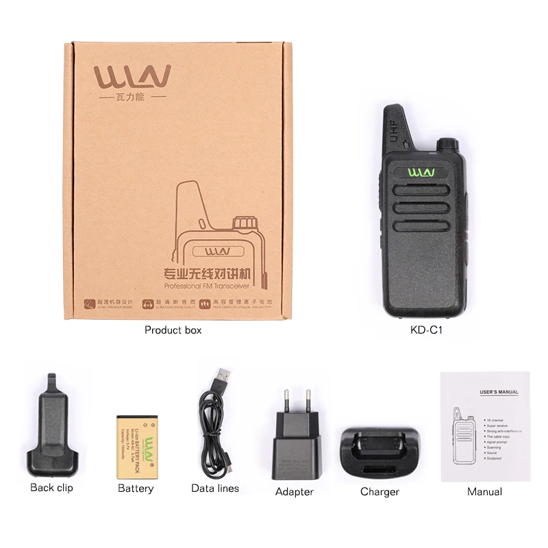 2 шт./лот WLN мини радиостанция приемопередатчик kdc1 3 Вт walkie talkie UHF 400-470 МГц ham Радио портативная рация