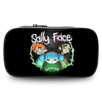 

sally face games Cosmetic Cases fashion Cartoon Printing Pencil Case Girls School Pencil Purse Cartoon Children Pen Coin Bags