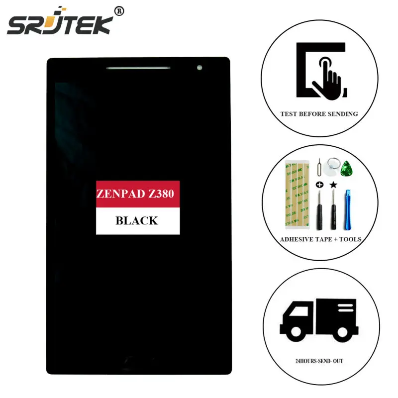 

Srjtek 100% Tested For Asus Zenpad 8.0 Z380 Z380KL Z380CX Z380CX Z380C LCD Display+Touch Screen Digitizer Black White Free Tools