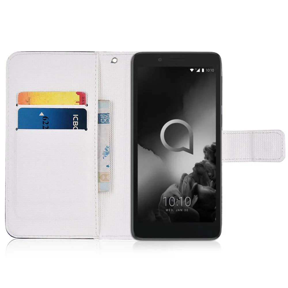 Мультяшный чехол кошелек для Alcatel 1C (2019) 5003D из искусственной кожи Модный телефона