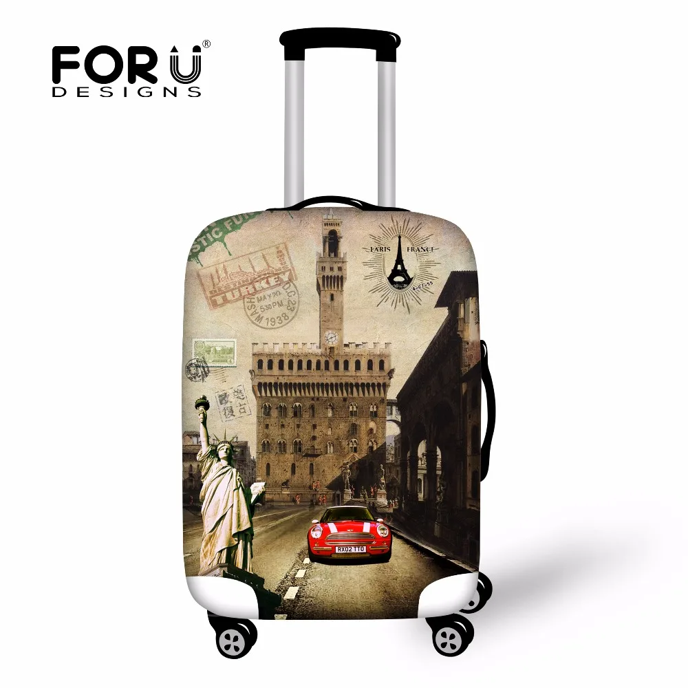 

FORUDESIGNS Statue of Liberty Elastic Travel Luggage Protective Cover Stretch Protect Trolley Suitcase Cover for 18-30 Inch Case