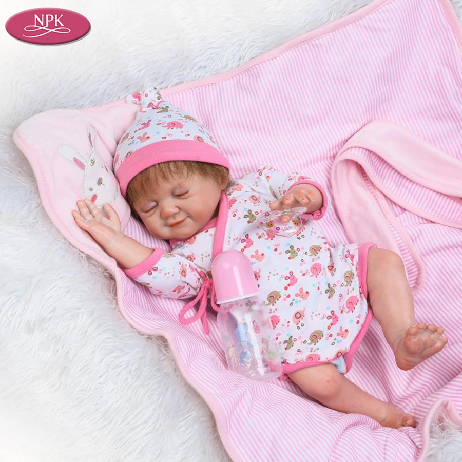 

NPK 50CM Realistic Girl Babies Doll Full Silicone Vinyl Girls Bath Toys Reborn Baby Doll Lifelike Princess Kid Toy Child Gift