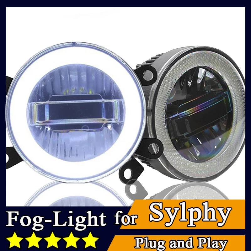 Стайлинга автомобилей Ангел Глаз Противотуманные Фары для SYLPHY СИД DRL Дневные