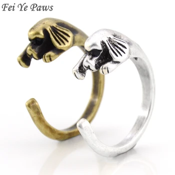 

Fei Ye Paws Boho Cute Tiny Cocker Spaniel Knuckle Ring Women Midi Finger Animal Dog Rings For Women Men Jewely Dropshipping