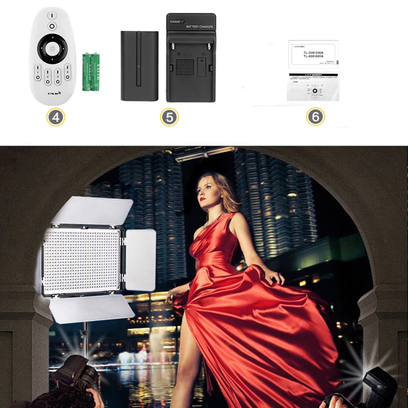 Spash TL-600AS светодиодный видео светильник 3200-5600K 600 светодиодный s Диммируемый фотографический светильник ing Studio светодиодный светильник с пультом дистанционного управления 2,4G