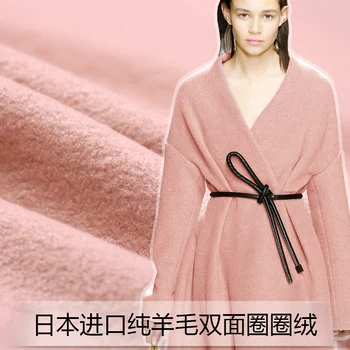 

Wool Lap Knitted Fabric Winter Woman Apparel Fabrics Warming Cloth Pink White