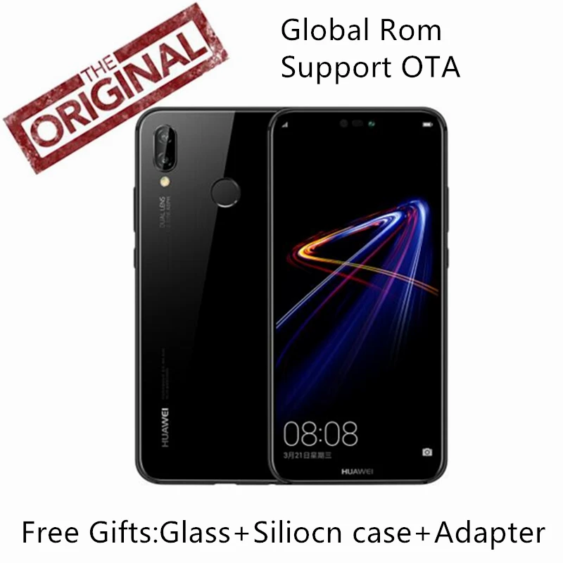 Оригинальный смартфон Nova 4e 4G ram 64G rom Face ID Octa Core 5 84 дюймов 3000 мАч 2280*1080P отпечаток