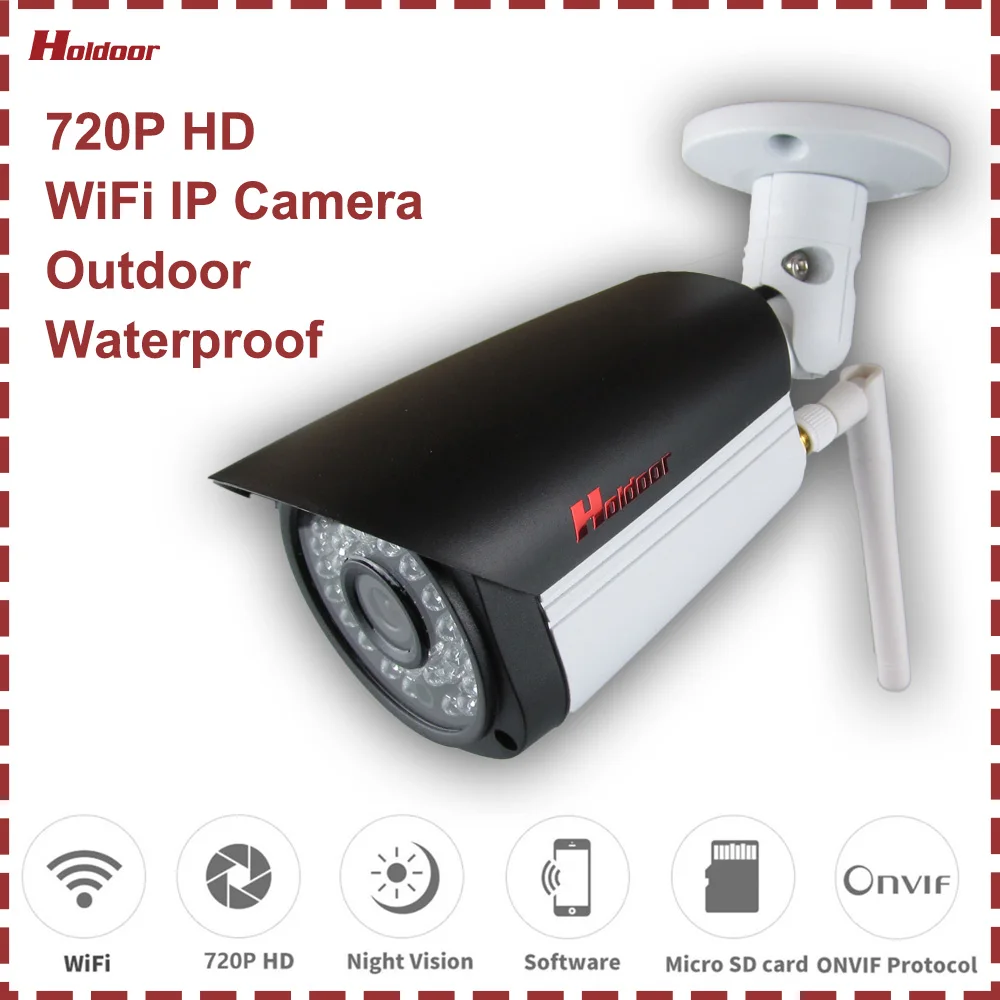 

WiFi IP Camera 720P Outdoor Waterproof Security Video Surveillance IR Night Vision Motion Detection Email Alert Onvif P2P FTP