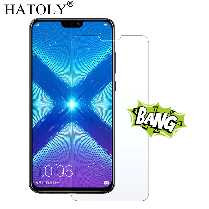 Закаленное стекло для huawei Honor 8C 2 шт. ультратонкое Высокопрочное Защитное экрана