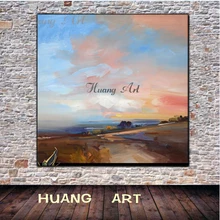 

Hand painted oil painting sunrise light of life warm landscape modern simple living room hanging painting decoration painting