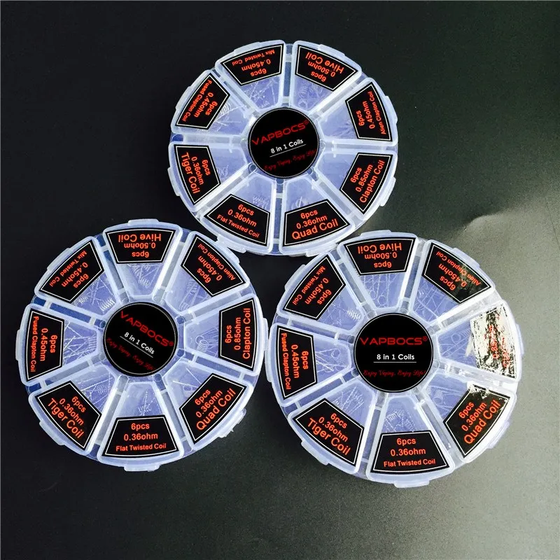 8-in-1-A1-Wire-Prebuilt-Coils-Clapton-Quad-Tiger-Hive-Alien-Fused-Clapton-Mix-Twisted (2)