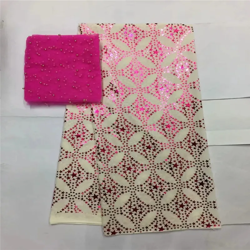 

5+2yards! most beautiful Silk lace Fabric Satin For Dress new arrival African silk velvet fabric good quality for gold LXE010801