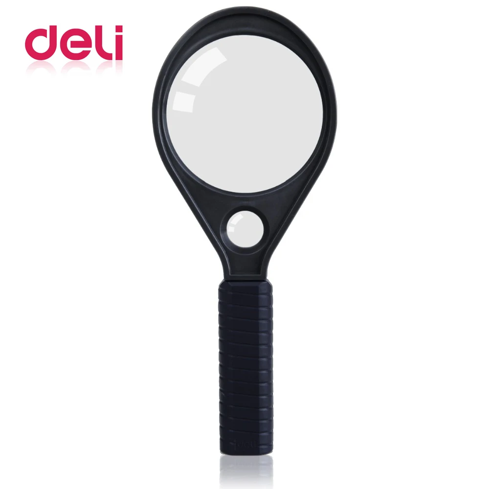 

Deli magnifier 3 times and 6 times clear old people's reading big mirror jewelry identification double lense
