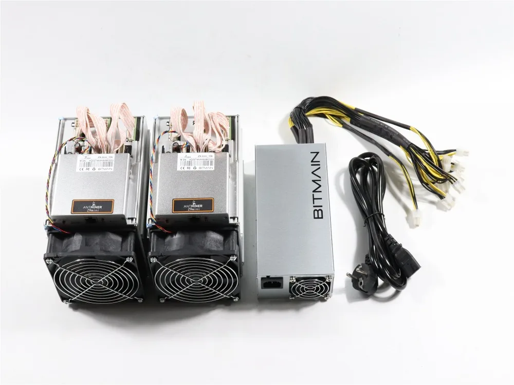 2 шт б/у ZCASH Miner Antminer Z9 Mini 10k Sol/s 300W с 1pc Bitmain APW3 1600W PSU хорошая прибыль лучше чем A9 S9