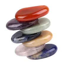 7 peças conjunto de pedras chakra natural palmeira cristais para reiki cura feng shui decoração com um malote 2018 nova chegada