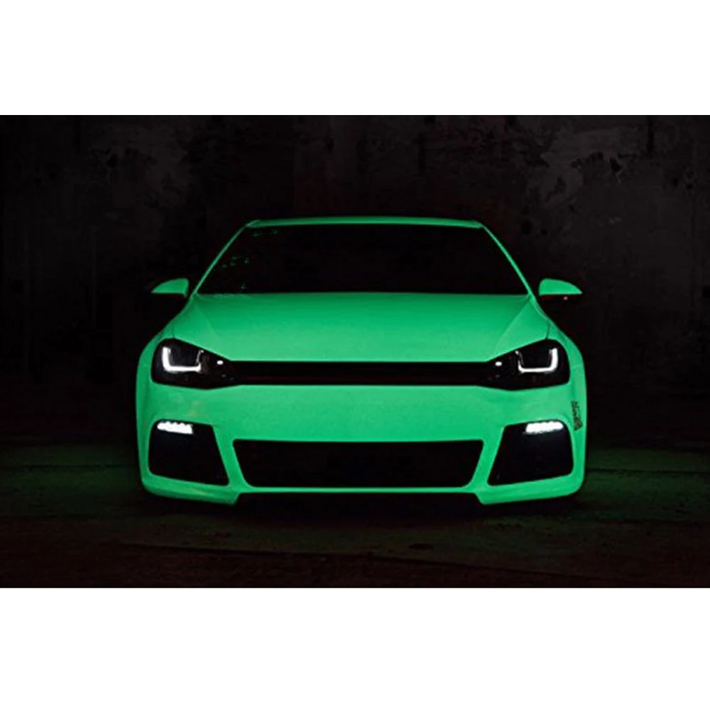 6" x 12"/1,52x0,3 м для автомобильного стайлинга светящийся светится в темноте зеленый/синий автомобиль обертывание винил с воздушными пузырьками бесплатно DIY