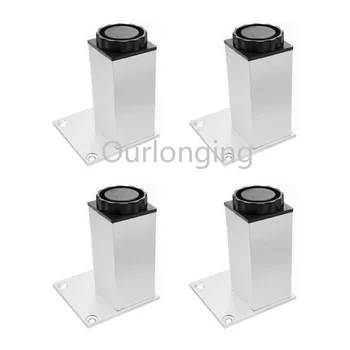 

4PCS 18mm Adjustable Square Furniture Legs Cabinet Sofa 80mm Silver Aluminum alloy