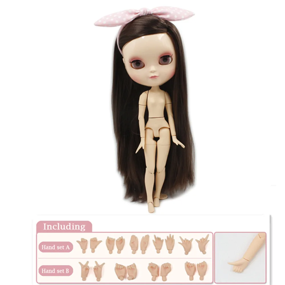 

Fortune Days ICY Doll 1/6 Soft smooth straight hair joint body including hand setAB like the blyth doll 30cm High Quality toys