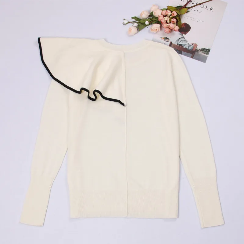 SRUILEE Design Sweet Ruffles Splice Sweater High-End 2018 New Spring Autumn Cute Jumper Women Sweater Pullover Knit Tops Runway SRUILEE Design Sweet Ruffles Splice Sweater High-End 2018 New Spring Autumn Cute Jumper Women Sweater Pullover Knit Tops Runway
