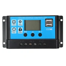 Leory PWM 12V 24V 10 20 30A Solar Controller Dual USB LCD Display Solar Panel Charge