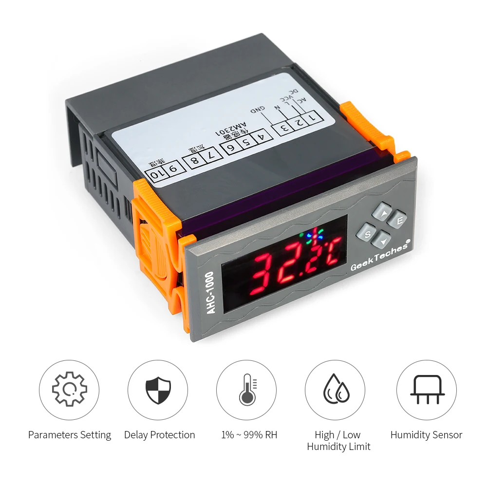 

Digital Air Humidity Controller LED Hygrometer Higrometro Moisture Meter with Sensor 1%~99.9%RH Measuring Range 10A 220V Or 12V