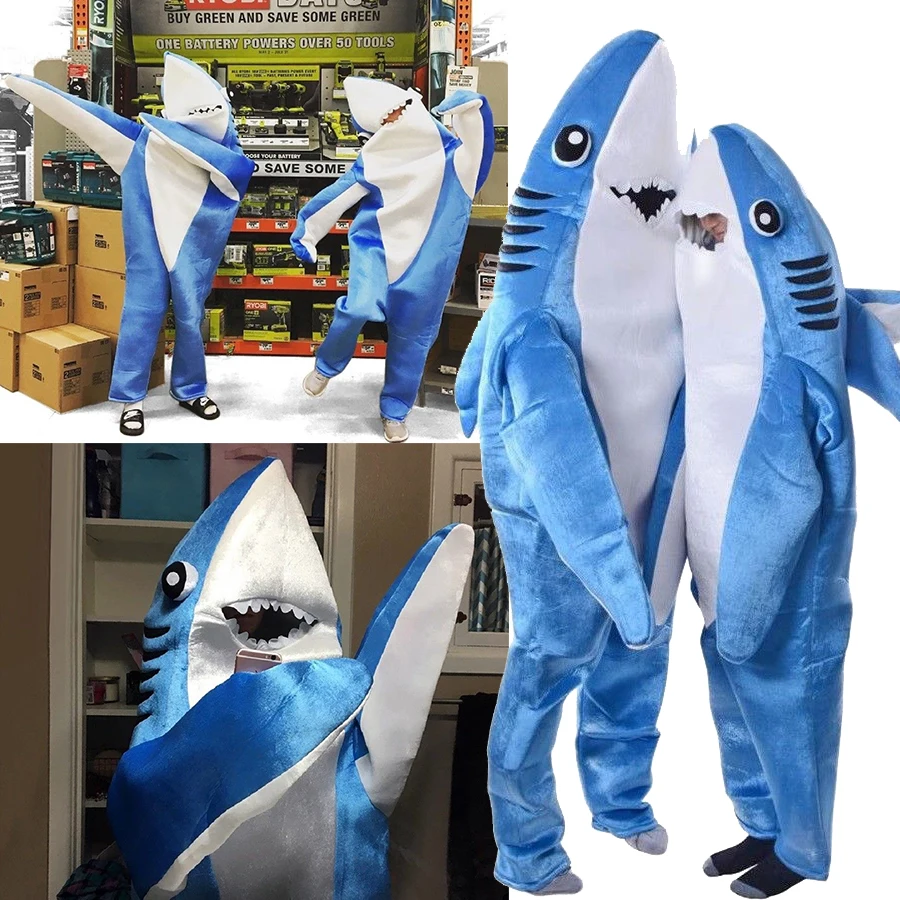

NEW Adults Kids Halloween Christmas Cosplay Costume Shark Stage Fancy Jumpsuit Dress Cartoon Lovely Cute Performance Wear Gift