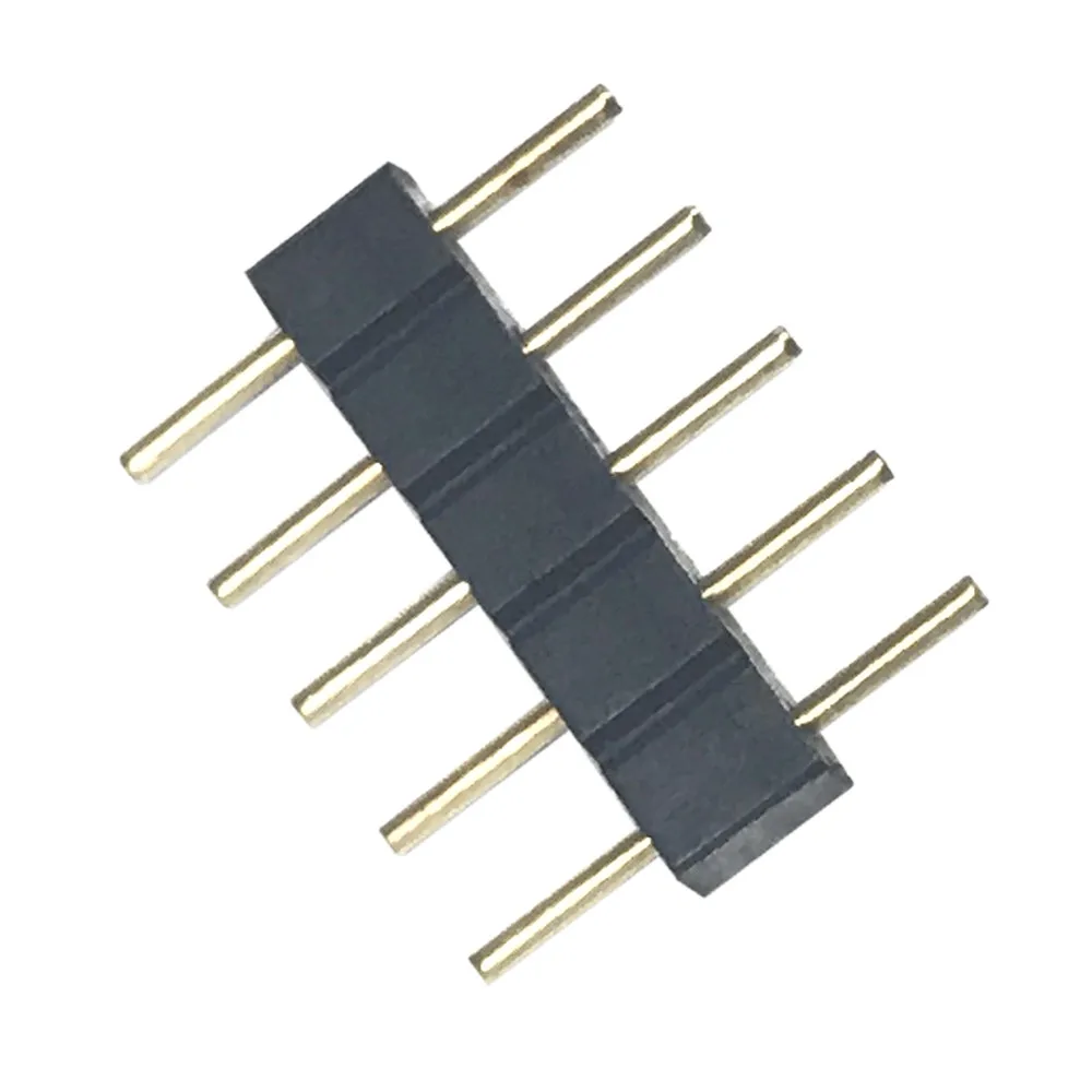 

BEIYUN 10PCS 5pin RGBW Connector 5 pin needle male type double 5pin for RGBW RGBWW LED strip connector