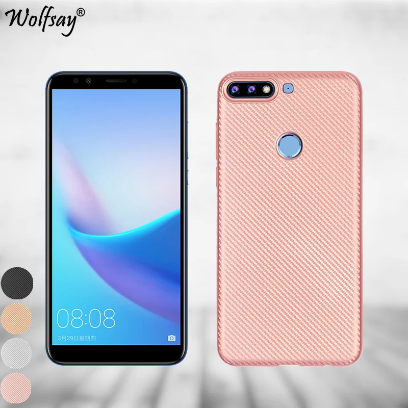 Мягкий ТПУ чехол для Huawei Nova 2 Lite 5 99 дюйма углеродное волокно дизайн текстура Enjoy 8 |