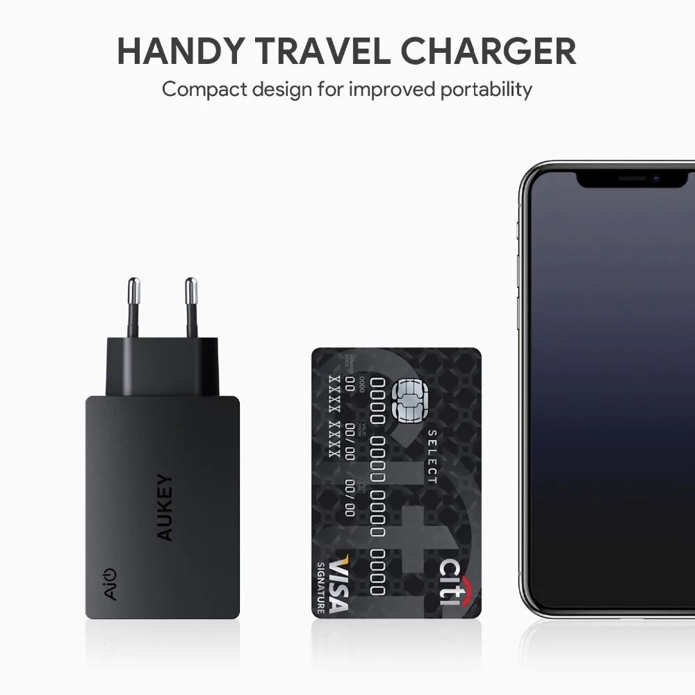 Aukey Универсальный 4 Порты USB Зарядное устройство Путешествия стены адаптер для