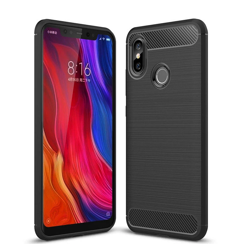 

360 Full Armor Silicone Case For Xiaomi Mi 9 8 SE 8 lite Soft TPU Brushed Carbon Fiber Texture Cover Redmi Note 7 6 6 Pro Case