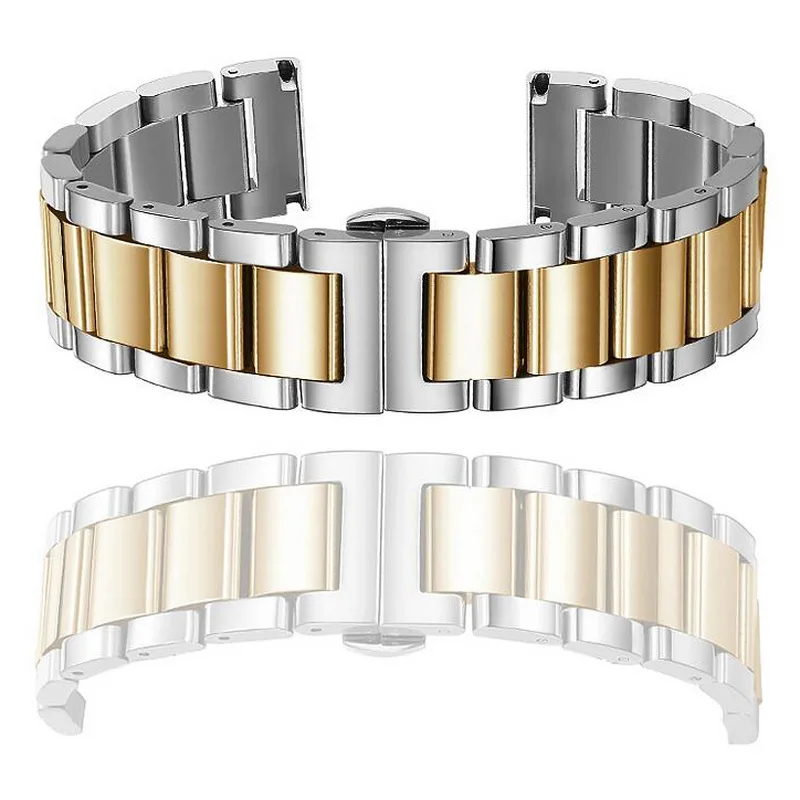 16mm 18mm 20mm 22mm 24mm Metall Edelstahl solide Uhr band Strap Armband Armband Armband schmetterling Verschlüsse Rose Gold