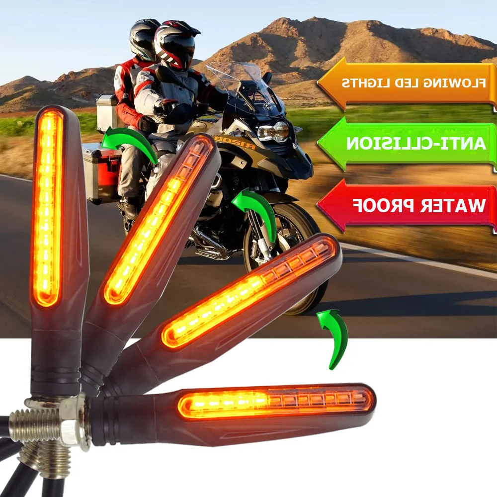 

Motorcycle Turn Signal Light Flexible 12 LED Turn Signals Indicators Blinkers FOR yamaha ybr bobber chopper honda cb 1300 er6f