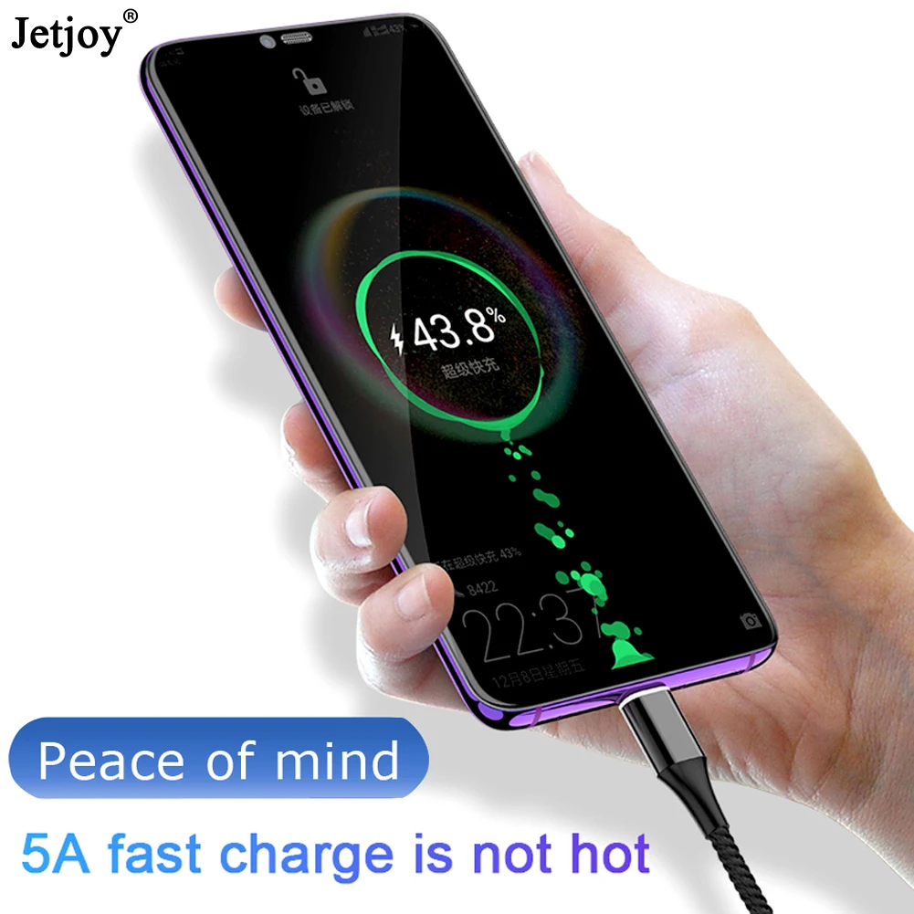 Jetjo 5A Магнитный быстрой зарядки 1 м Зарядное устройство Тип C кабель для передачи данных для huawei P30 Pro samsung S9 Xiaomi Mi 9 Тип-C более быстрой зарядки