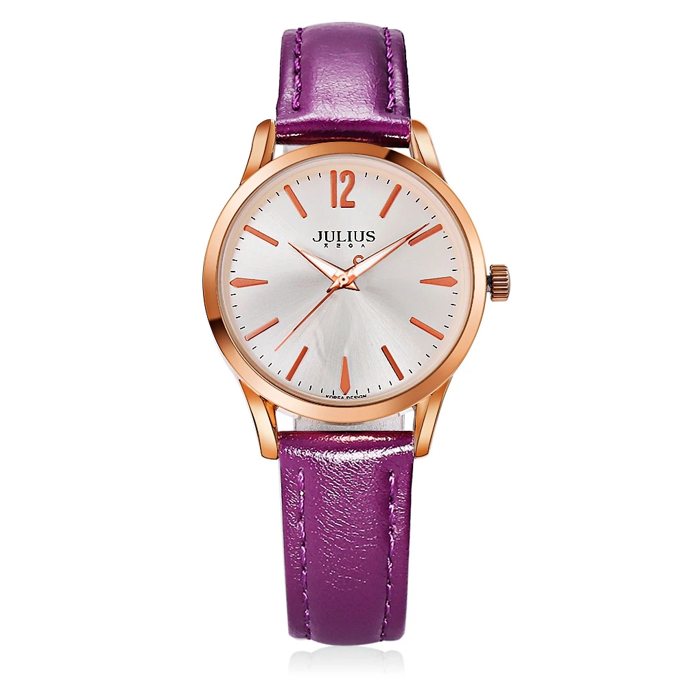 Новые роскошные женские часы Julius Модные Простые спортивные женские часы браслет водонепроницаемые натуральная кожа Relogio Feminino