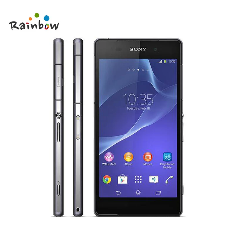 Sony Xperia Z2 D6503 разблокированный мобильный телефон GSM WCDMA 4G LTE Android четырехъядерный ОЗУ 3 Гб ПЗУ 16 Гб 5,2 дюйма камера 20 МП
