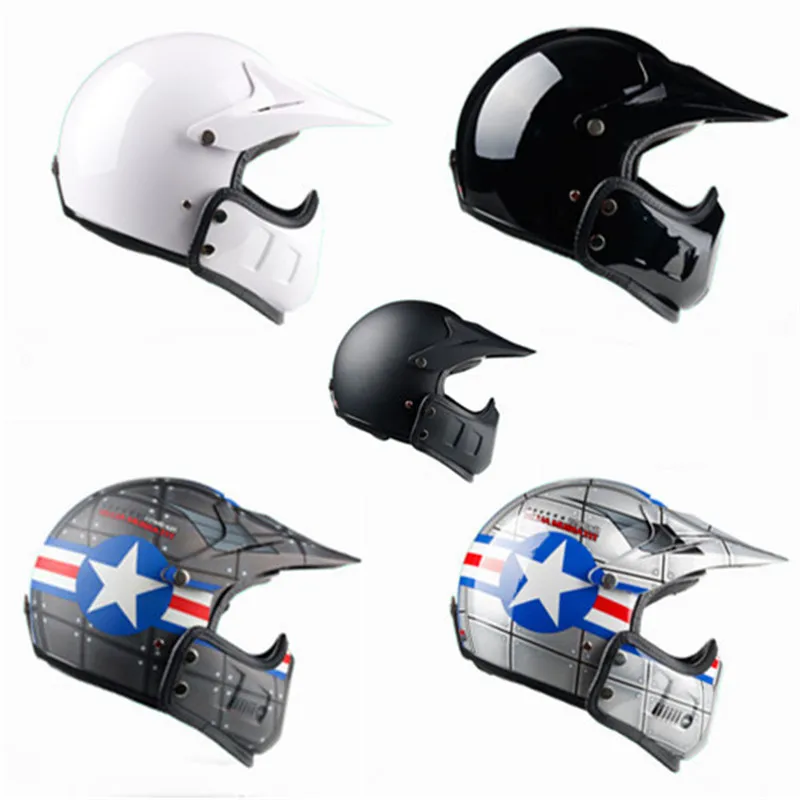 

Personality Motorcycle Helmet Riding With Removable Mask Detachable Mouth Filter Vintage Harley Bullet Fight Motocross
