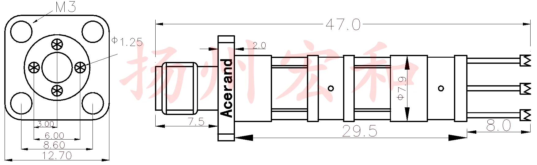 1005C тестовая головка RF Five-clawed Plum Blossom голова и расстояние стопы мм 3 мм высокочастотная Слива Blossom игла K-50L-QG