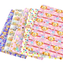 Новинка, 50x145 см, кролик, медведь, хлопок, ткань для лоскутного шитья, кукольные подушки, скатерть, подушка, ремесло, c4067